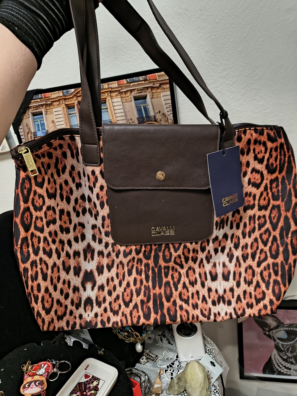 Nwt Roberto Cavalli Leopard Tote